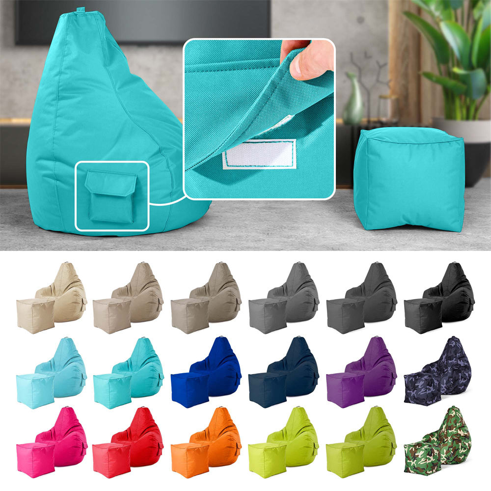 Lauko Sėdmaišių Komplektas Cozy ir Cube Turquoise