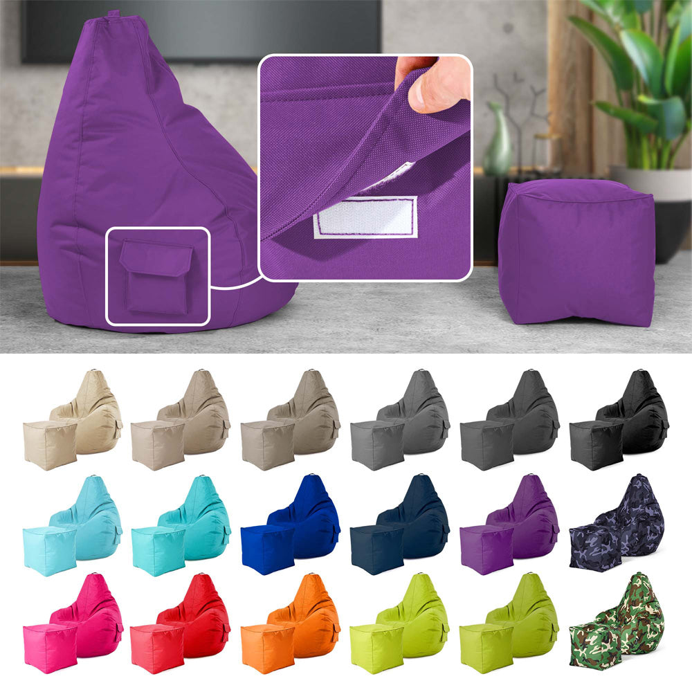 Lauko Sėdmaišių Komplektas Cozy ir Cube Purple