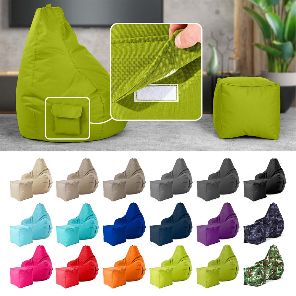 Lauko Sėdmaišių Komplektas Cozy ir Cube Green