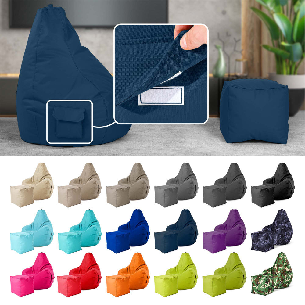 Lauko Sėdmaišių Komplektas Cozy ir Cube Dark Blue