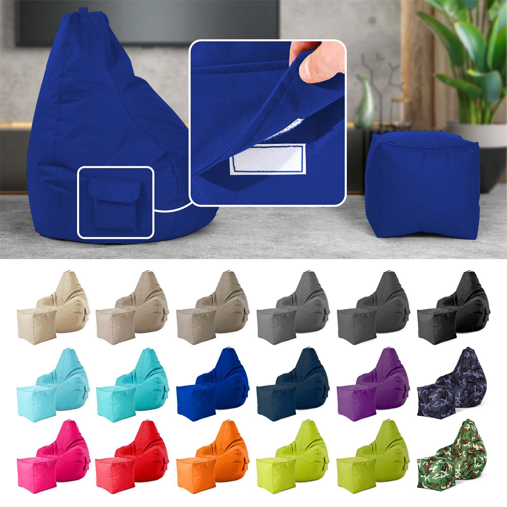 Lauko Sėdmaišių Komplektas Cozy ir Cube Blue