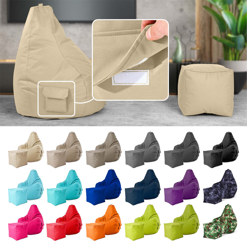 Lauko Sėdmaišių Komplektas Cozy ir Cube Beige