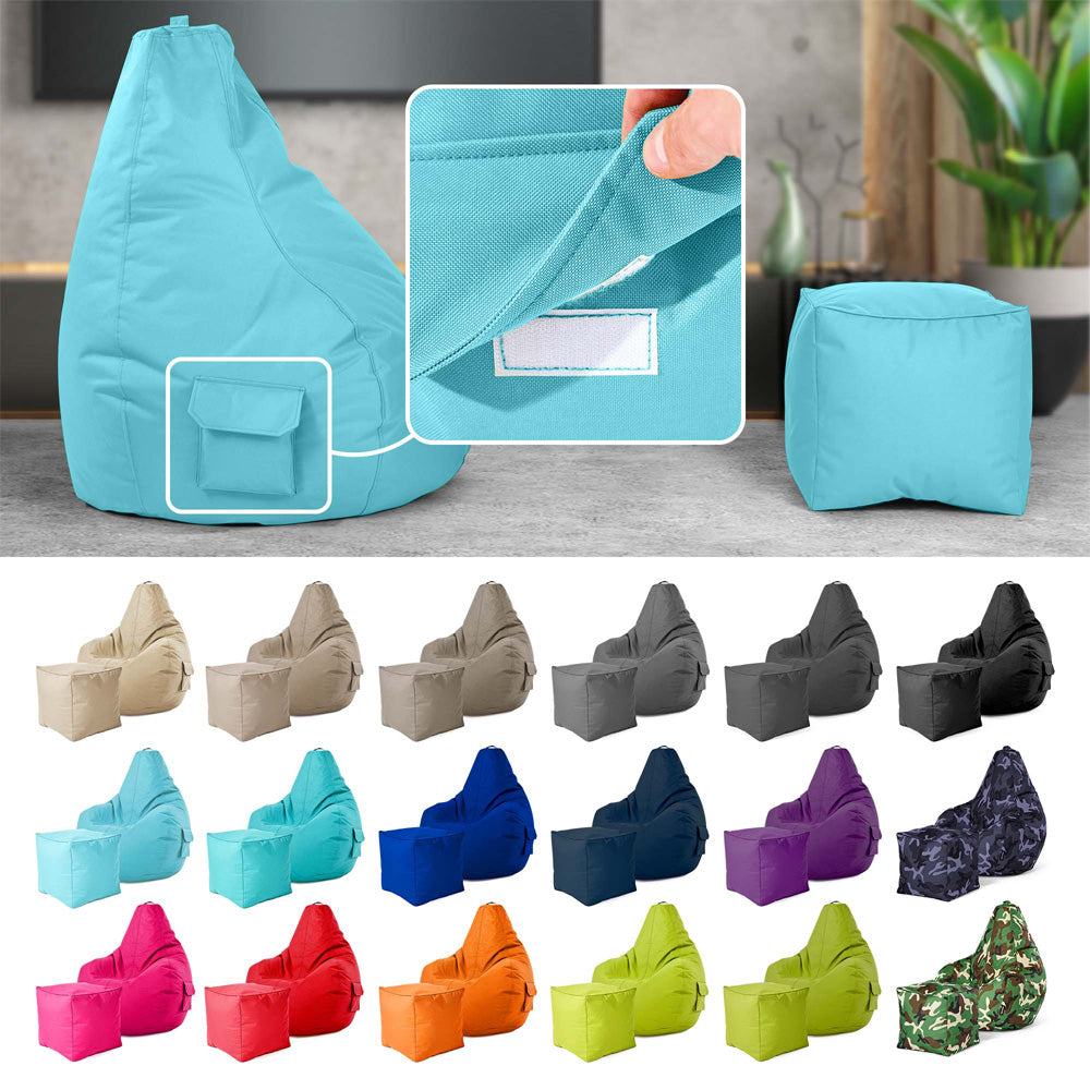 Lauko Sėdmaišių Komplektas Cozy ir Cube Aquamarine