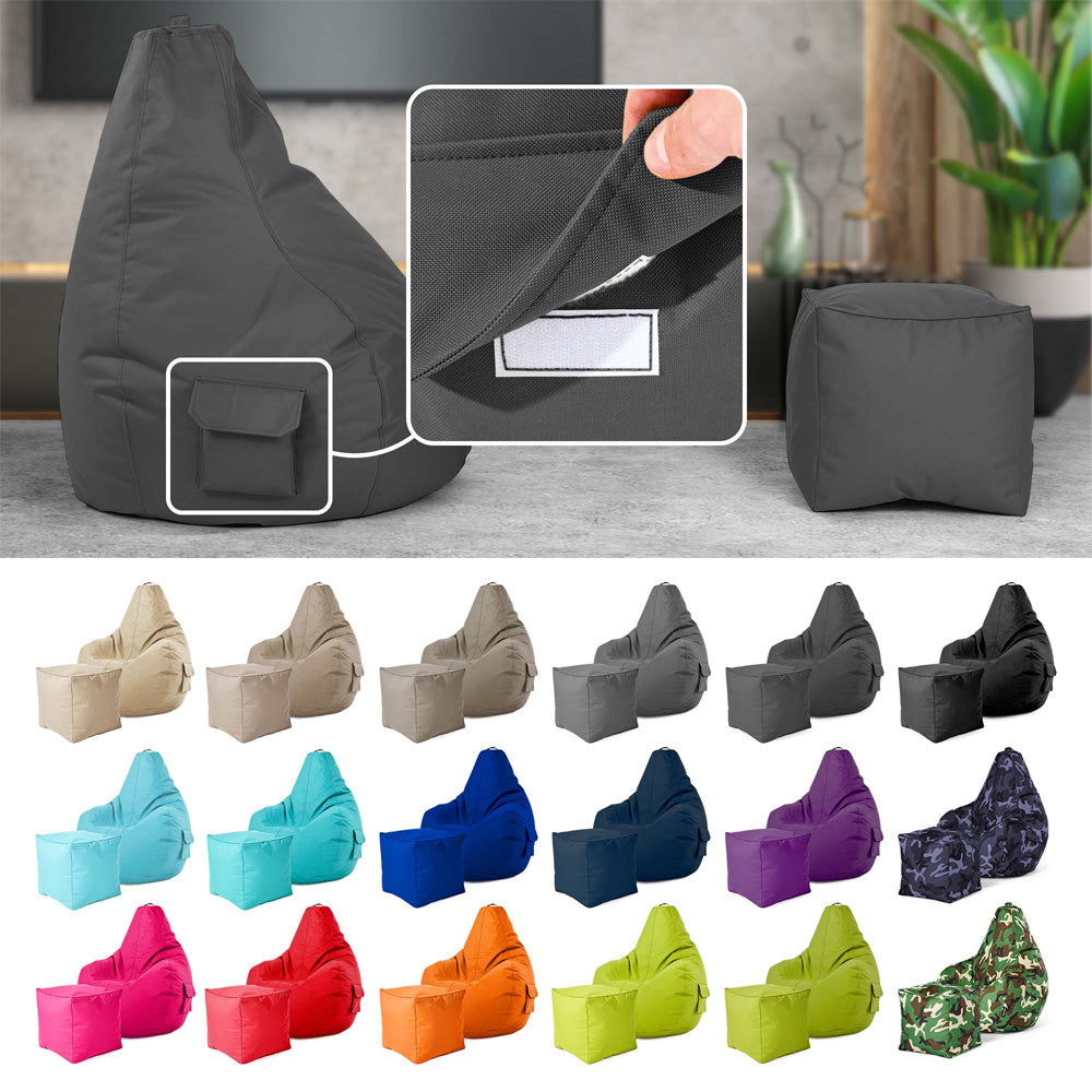 Lauko Sėdmaišių Komplektas Cozy ir Cube Graphite Grey