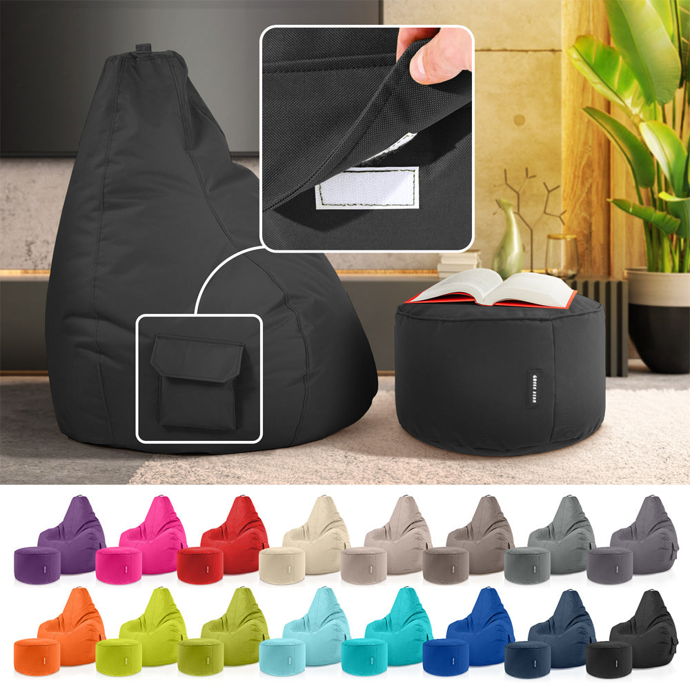 Lauko Sėdmaišių Komplektas Cozy ir Stay Black