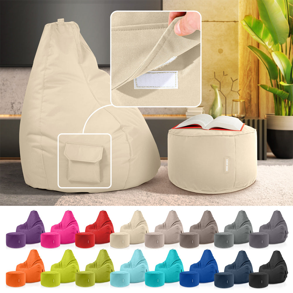 Lauko Sėdmaišių Komplektas Cozy ir Stay Beige