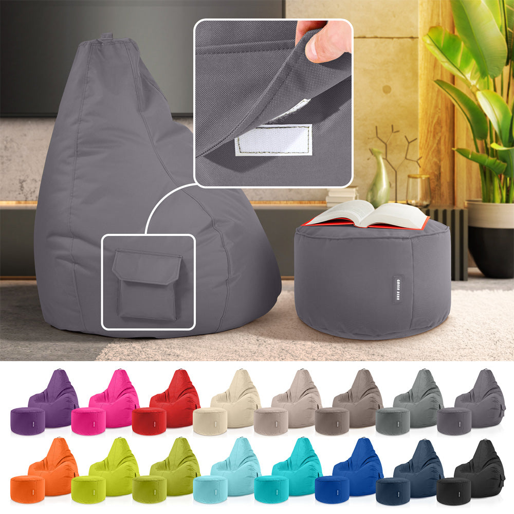 Lauko Sėdmaišių Komplektas Cozy ir Stay Graphite Grey