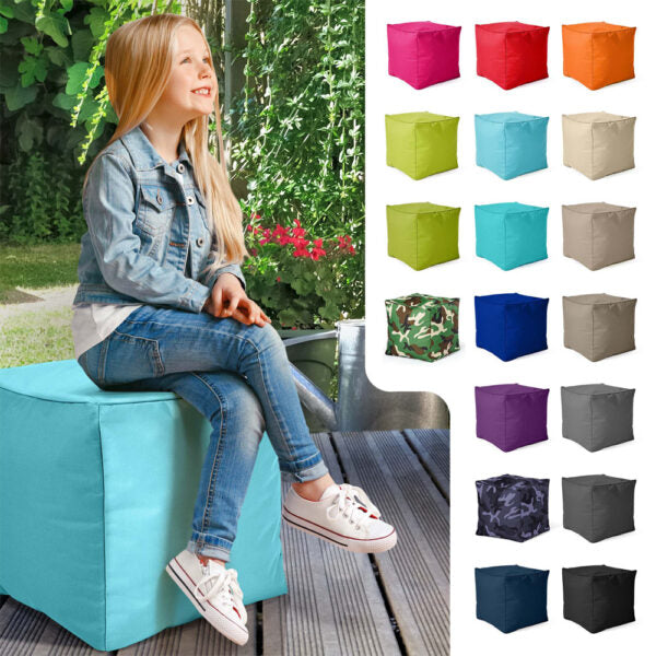 Lauko Pufas Cube Aquamarine
