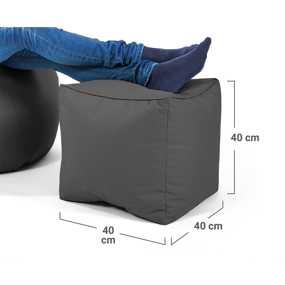Lauko Pufas Cube Graphite Grey