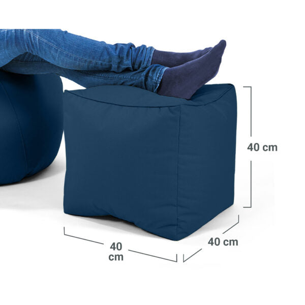Lauko Pufas Cube Dark Blue