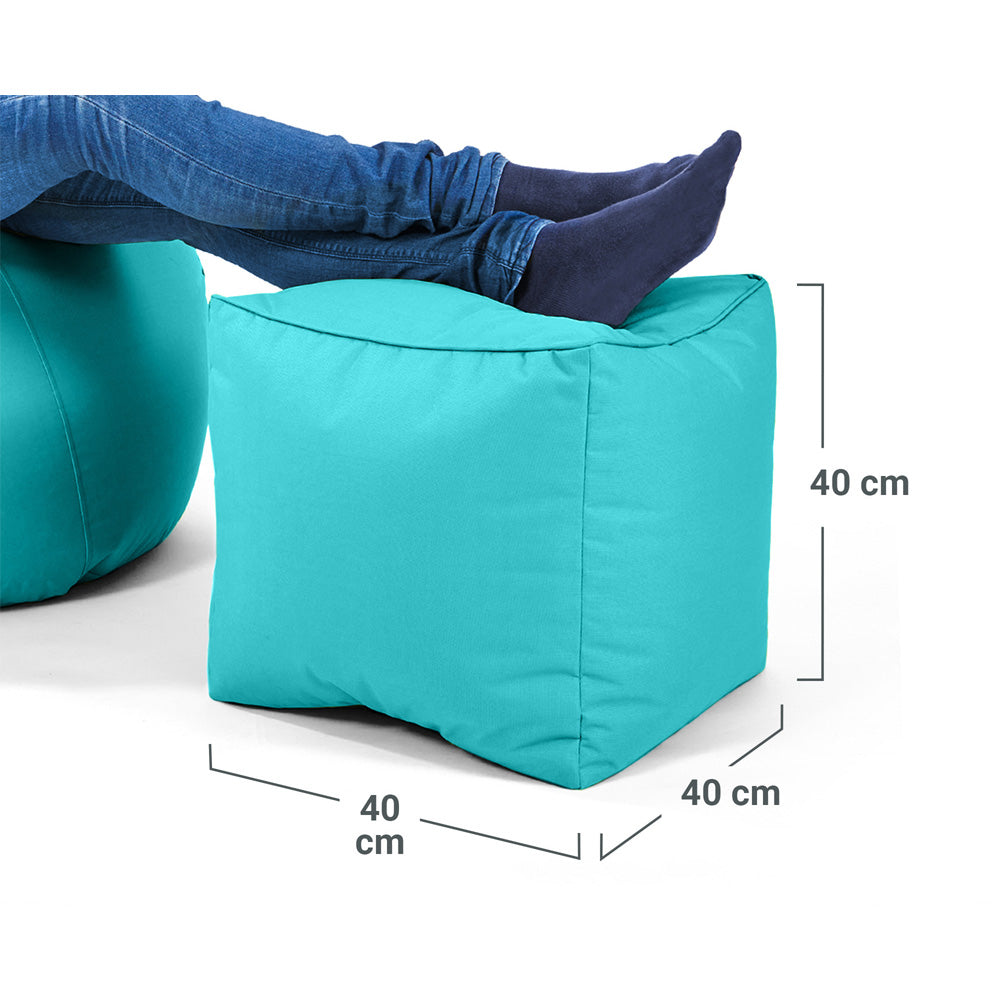 Lauko Pufas Cube Turquoise