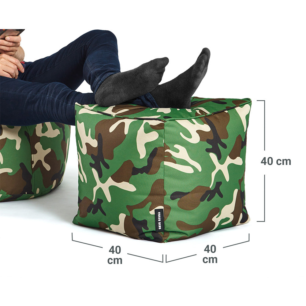 Lauko Pufas Cube Green Camouflage