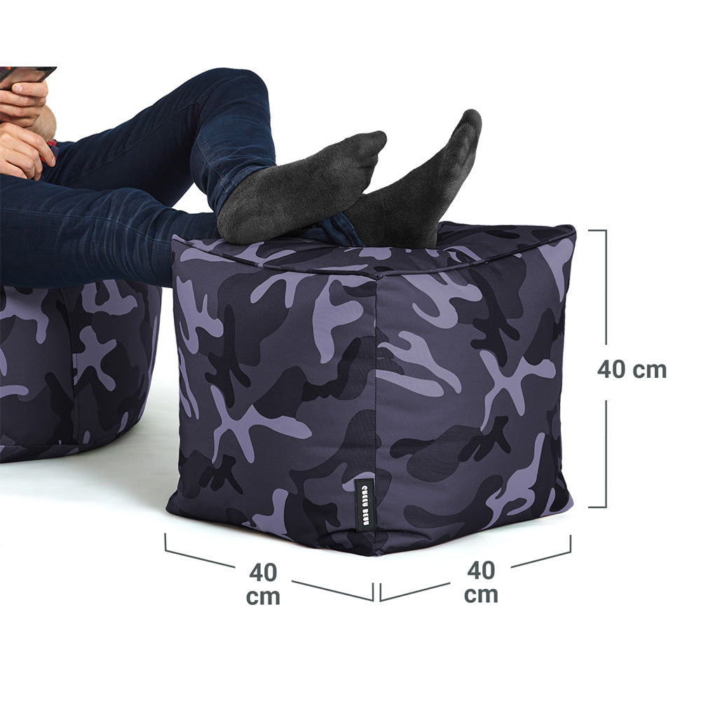 Lauko Pufas Cube Black Camouflage