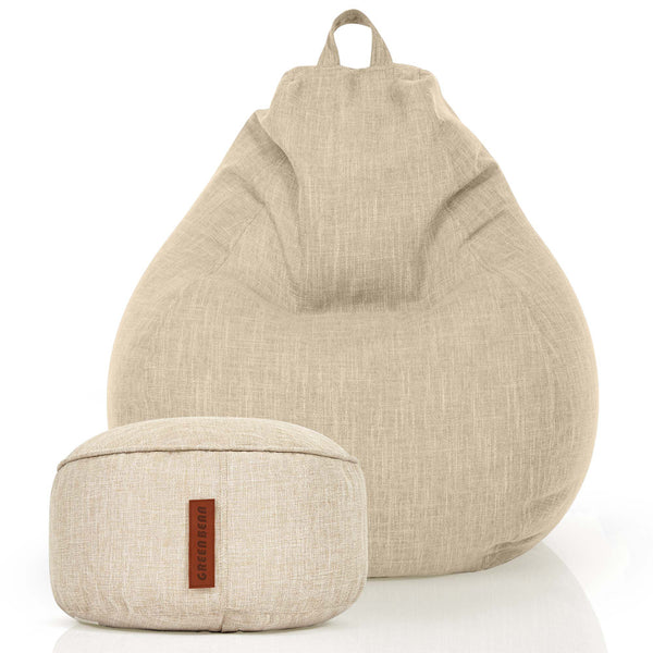 Sėdmaišių Komplektas Home Linen XXL ir Pufas Linen Beige