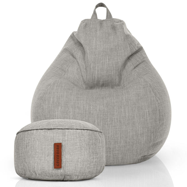 Sėdmaišių Komplektas Home Linen XXL ir Pufas Linen Light Grey
