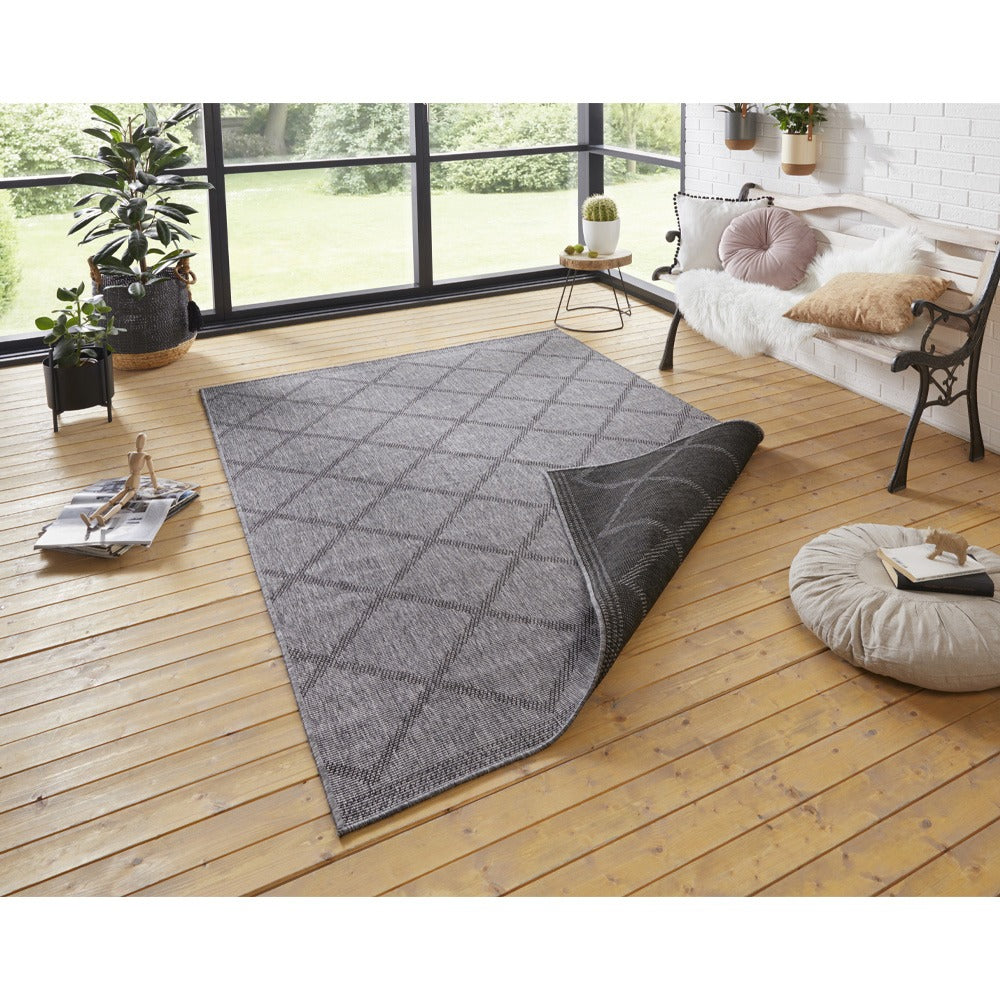 Dvipusis Lauko Kilimas Corsica Dark Grey