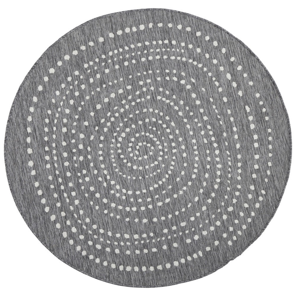 Dvipusis Apvalus Lauko Kilimas Bali Grey
