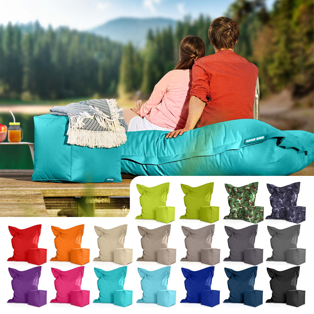 Lauko Sėdmaišių Komplektas Square XXL ir Cube Turquoise