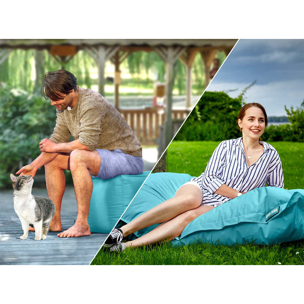Lauko Sėdmaišių Komplektas Square XXL ir Cube Aquamarine