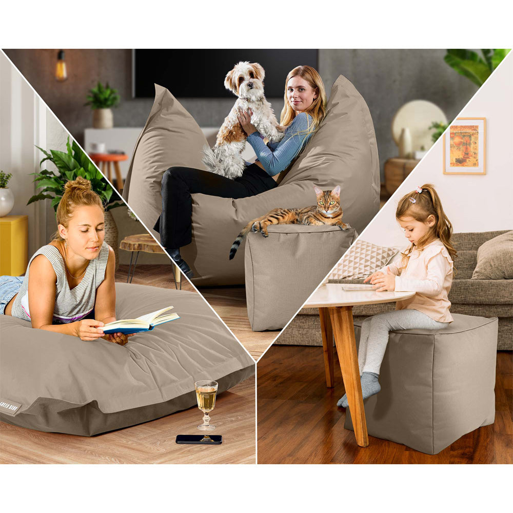 Lauko Sėdmaišių Komplektas Square XXL ir Cube Beige