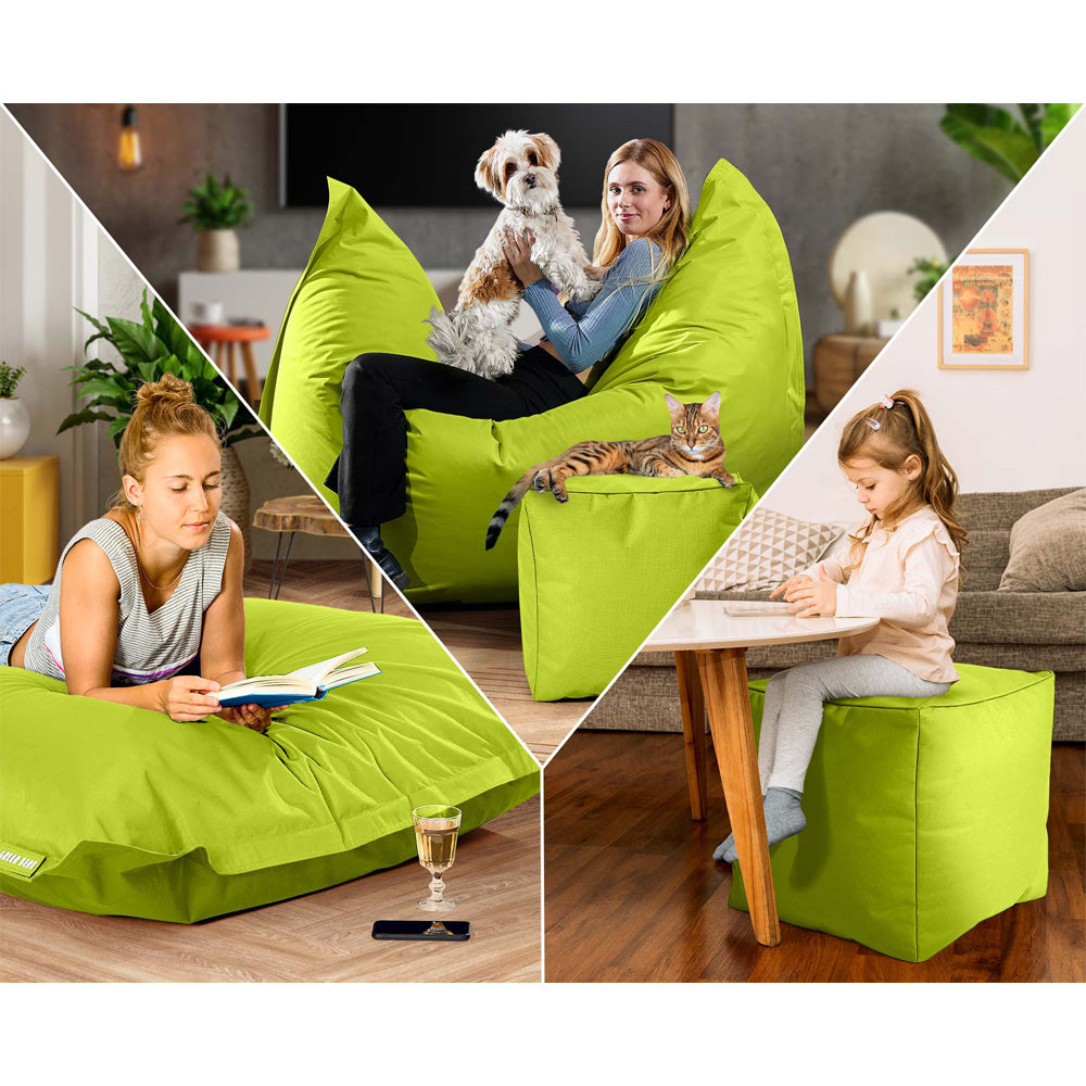 Lauko Sėdmaišių Komplektas Square XXL ir Cube Light Green