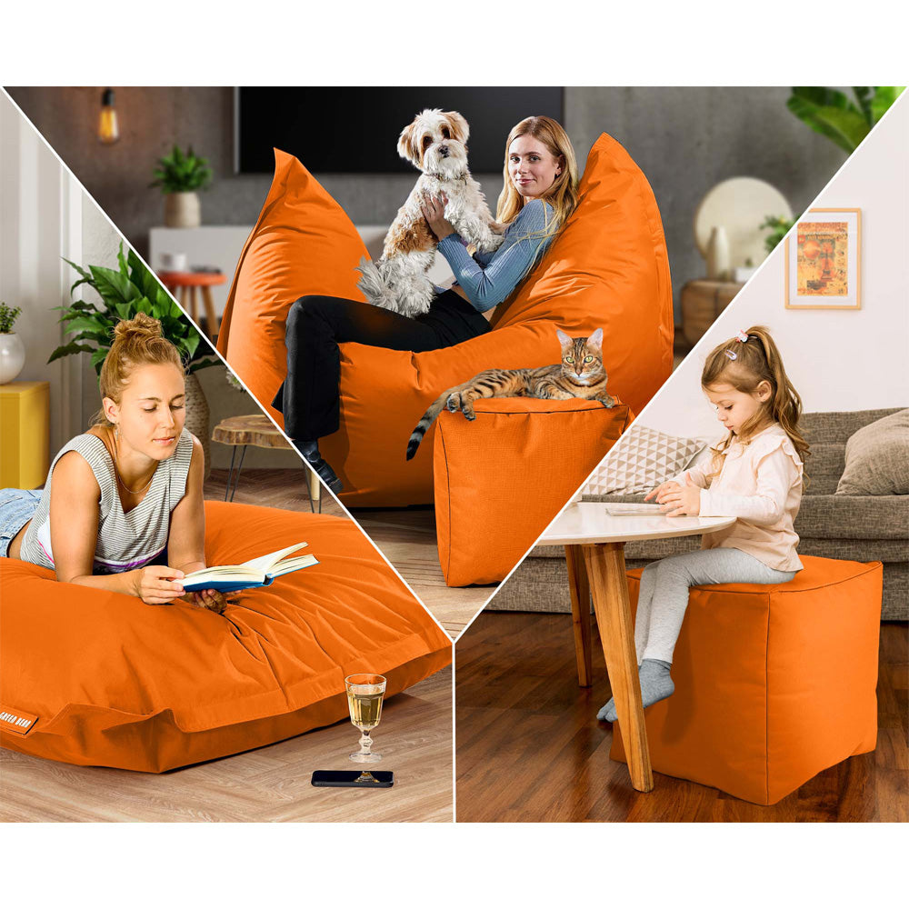Lauko Sėdmašių Komplektas Square XXL ir Cube Orange