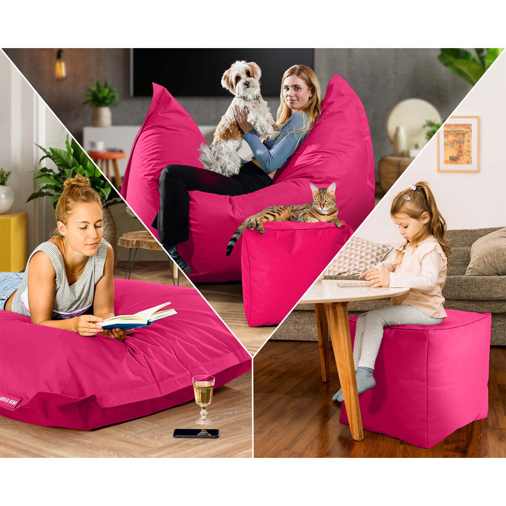 Lauko Sėdmaišių Komplektas Square XXL ir Cube Pink