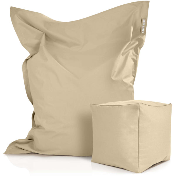 Lauko Sėdmaišių Komplektas Square XXL ir Cube Light Beige