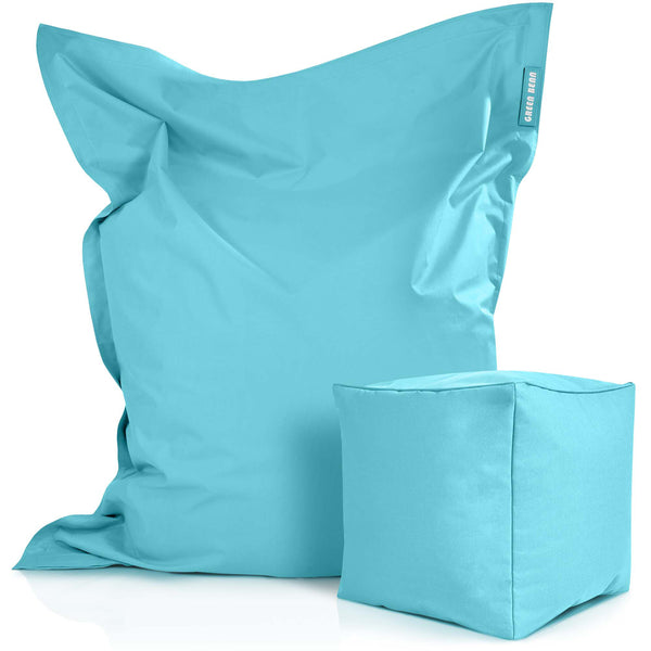 Lauko Sėdmaišių Komplektas Square XXL ir Cube Aquamarine