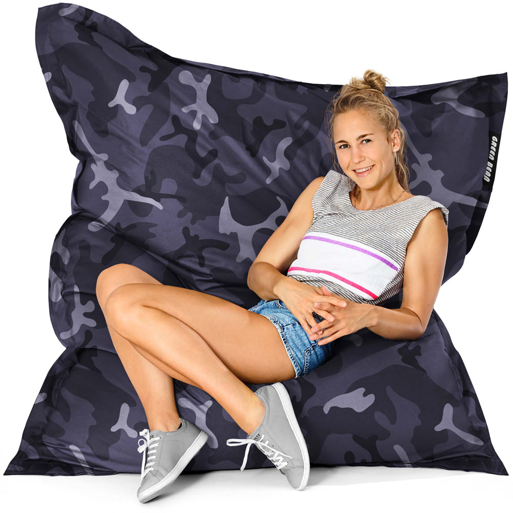 Lauko Sėdmaišis Square Outdoor XXL Black Camouflage