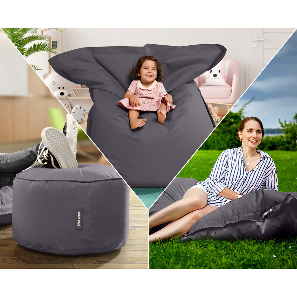 Lauko Sėdmaišių Komplektas Square XXL ir Stay Graphite Grey