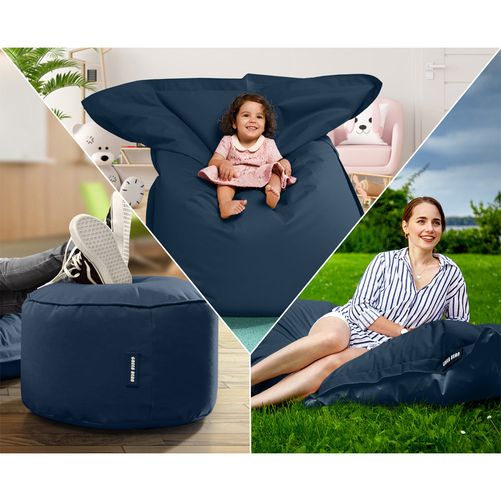 Lauko Sėdmaišių Komplektas Square XXL ir Stay Dark Blue