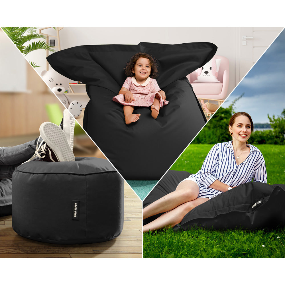 Lauko Sėdmaišių Komplektas Square XXL ir Stay Black
