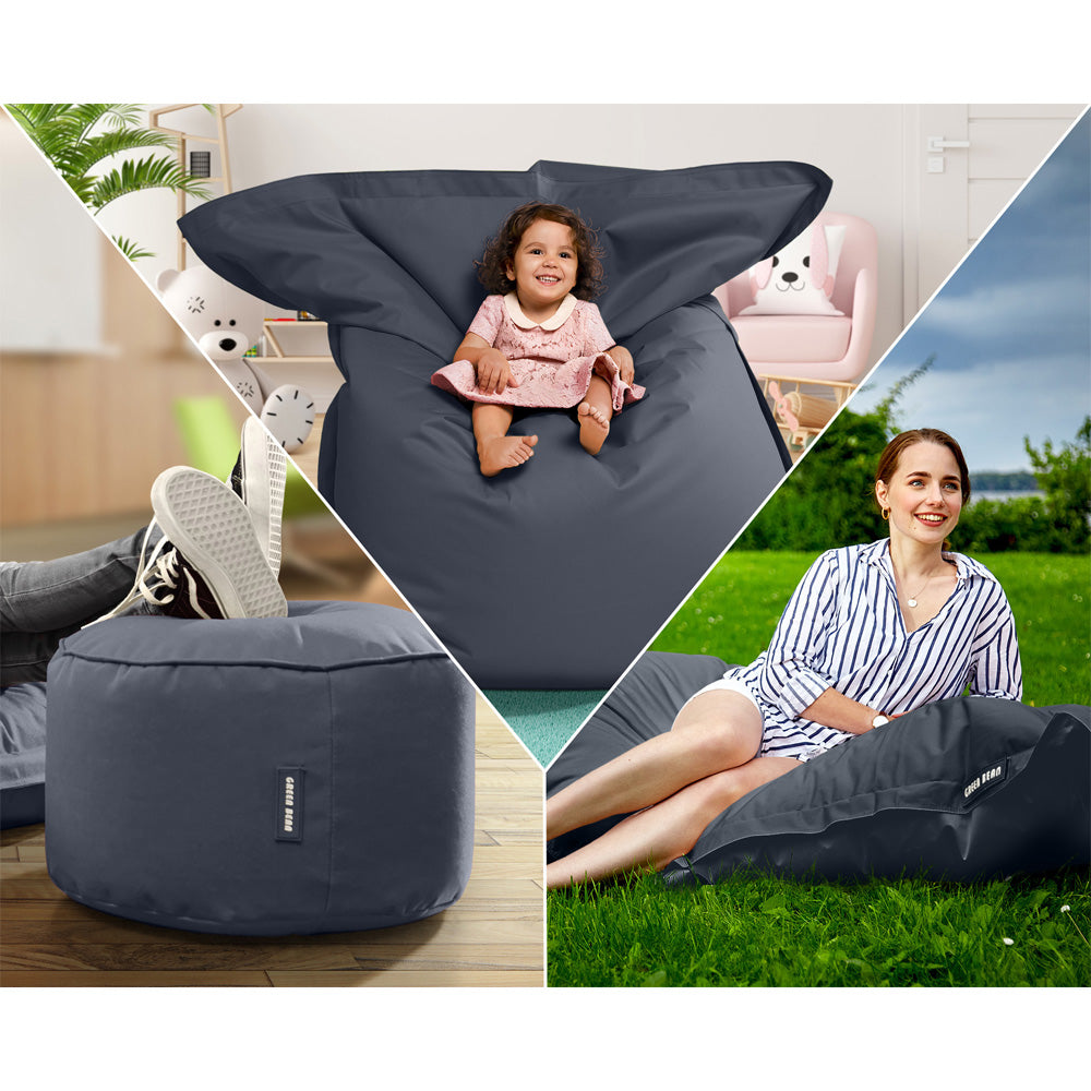 Lauko Sėdmaišių Komplektas Square XXL ir Stay Dark Grey