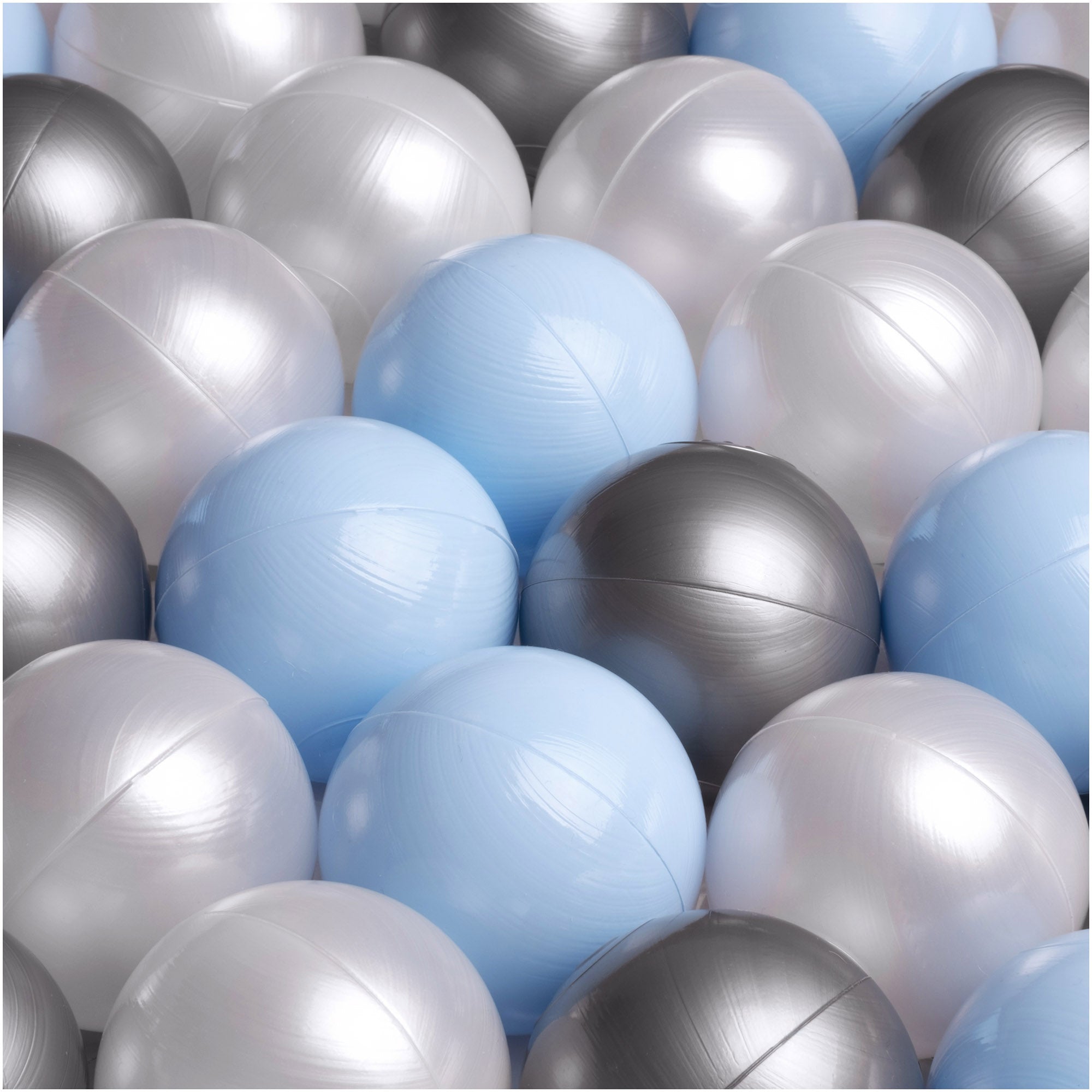 Kamuoliukų baseinas Plush Nest 95×30 cm, šviesiai mėlyna, premium velvetas, su kilimėliu, 300 kamuoliukų
