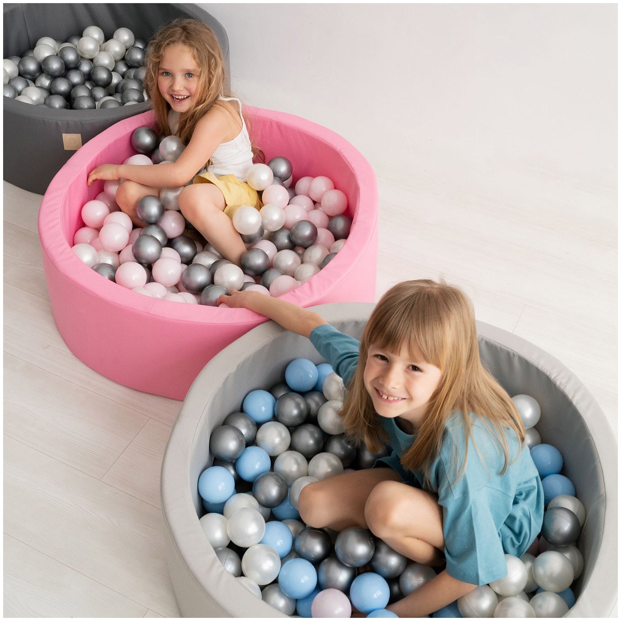 Kamuoliukų baseinas Plush Nest 6 cm, šviesiai rožinė