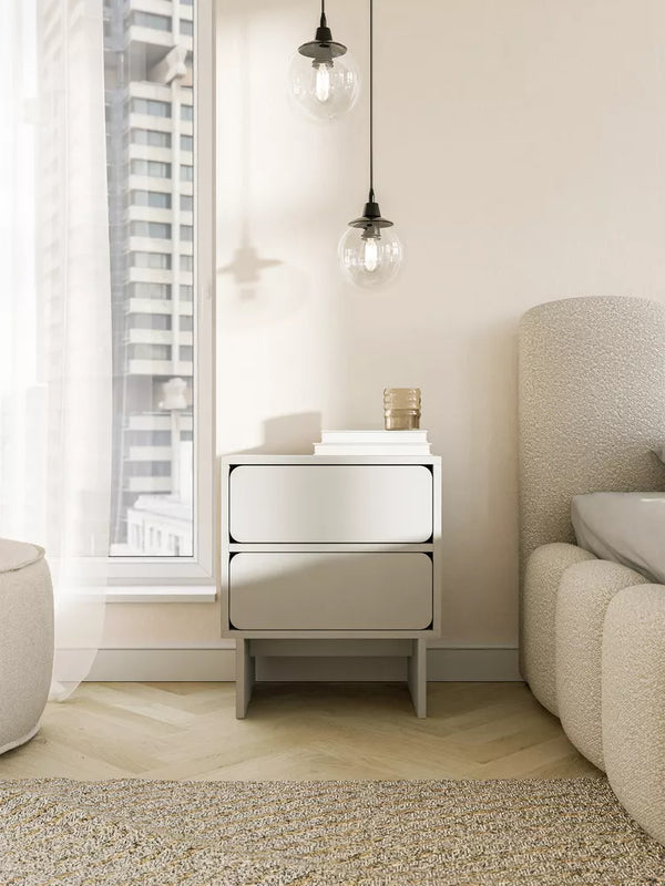 Naktinė spintelė Wuwu, pilkai smėlinė