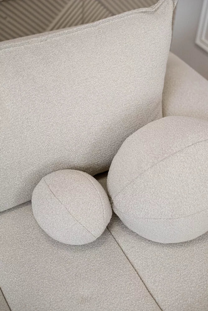Kampinė miegamoji sofa Dandelino kreminė