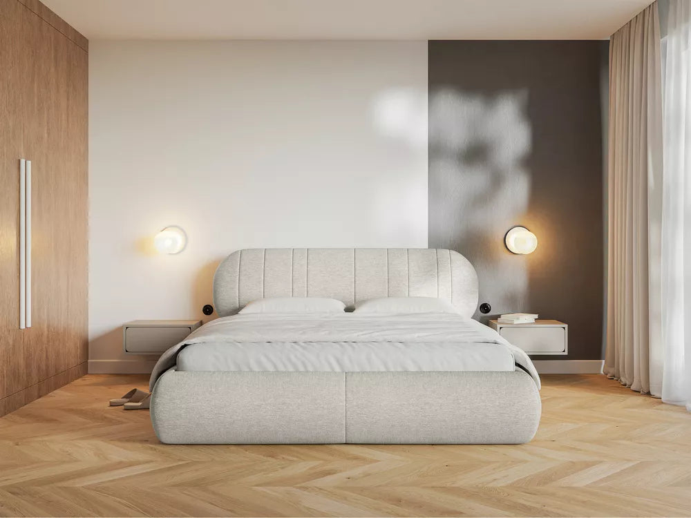 Lova Asmelio, kreminė, 140x200 cm