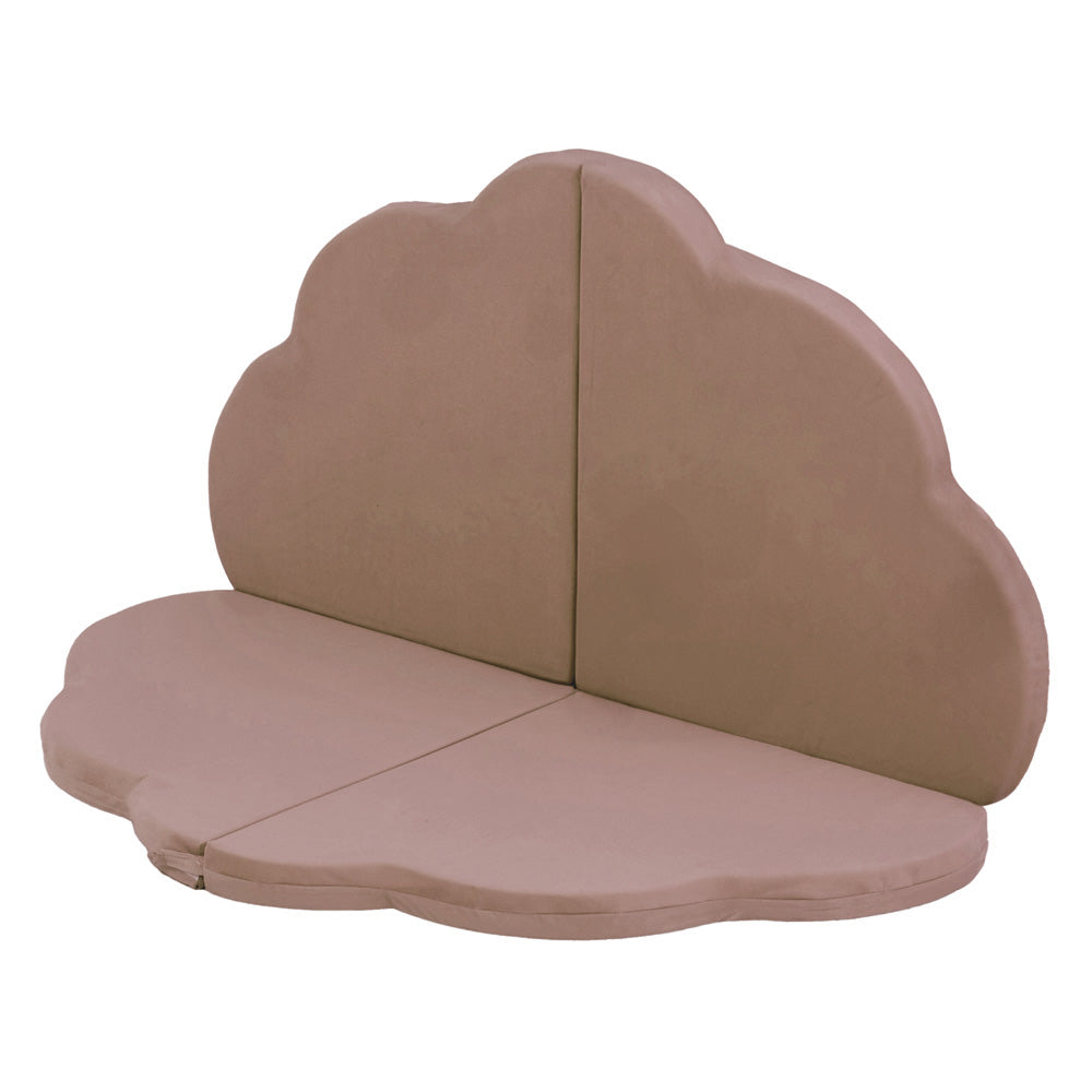 Gėlės formos kilimėlis Plush Nest 120×120×5 cm, auksinė smėlio, velvetas
