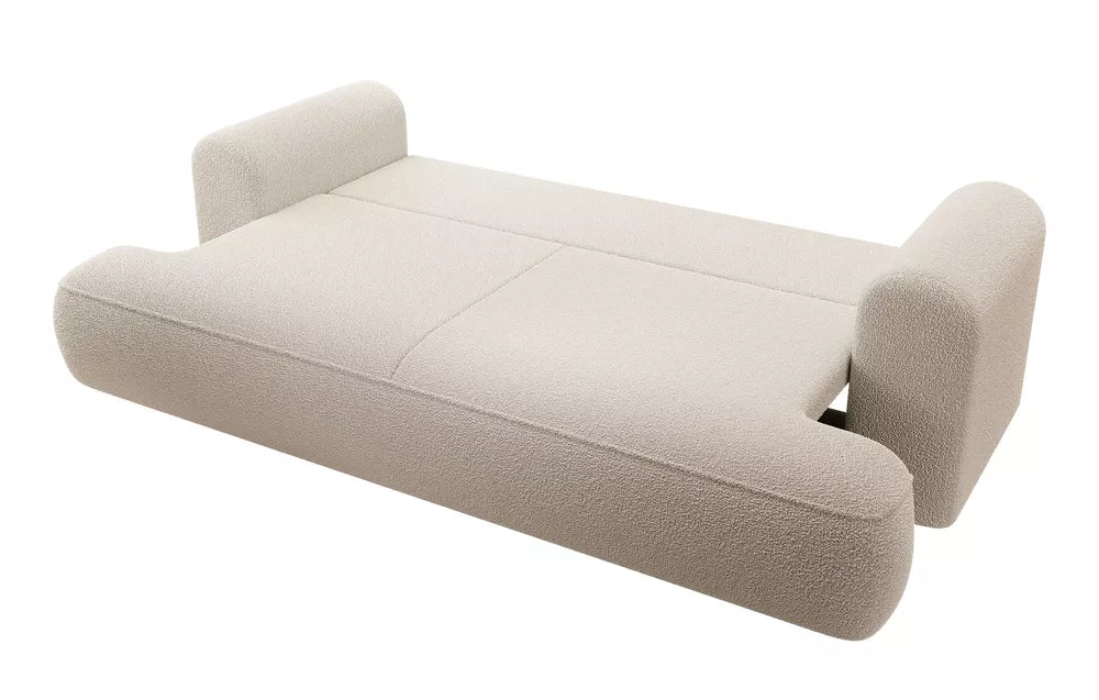 Trivietė sofa-lova Ovo, smėlinė