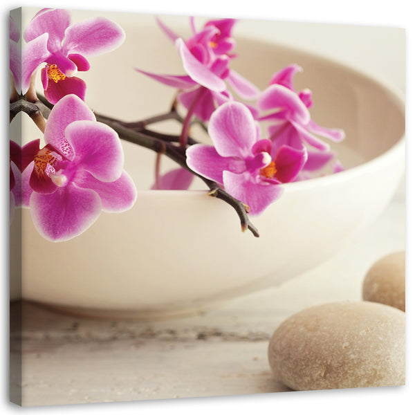 Paveikslas Ant Drobės, Rožinės orchidėjos patiekale