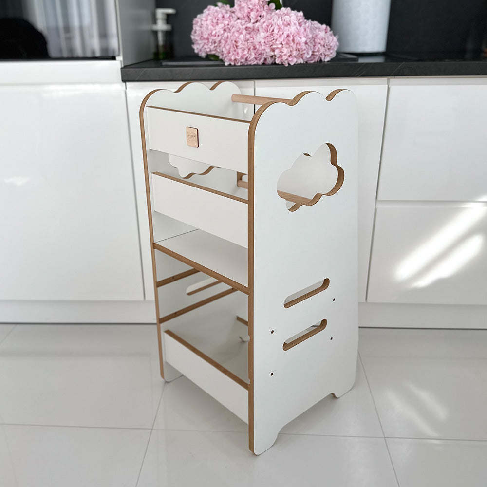 Virtuvės bokštelis Plush Nest, balta