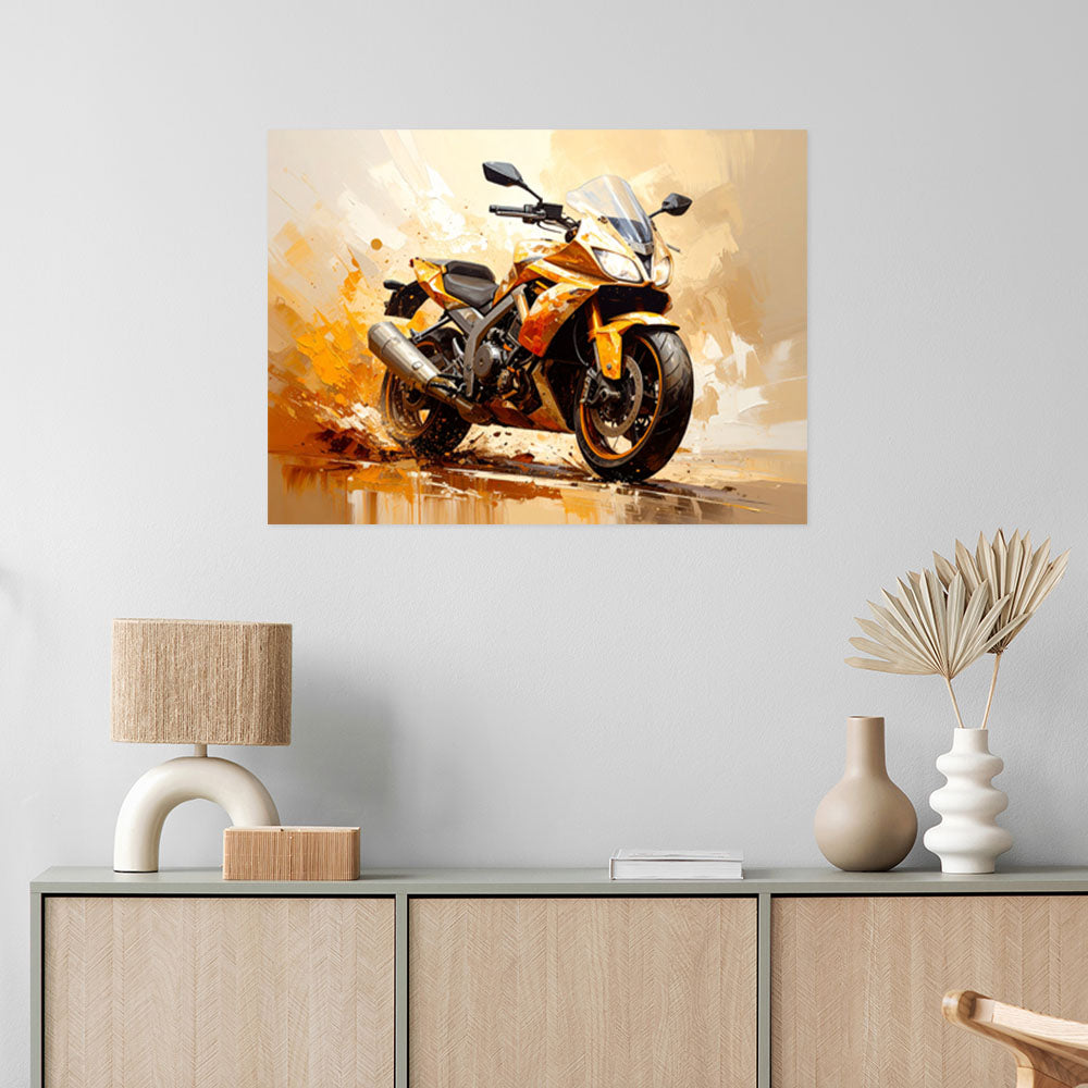 Klijuojamas plakatas, Sportinis lenktyninis motociklas