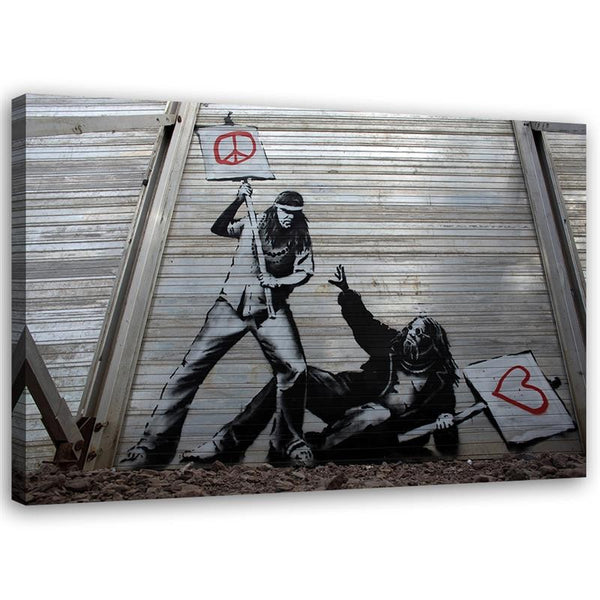 Paveikslas Ant Drobės, Taikos kova su meile freska Banksy