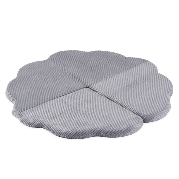 Gėlės formos kilimėlis Plush Nest 115×115×5 cm, pilka, premium velvetas