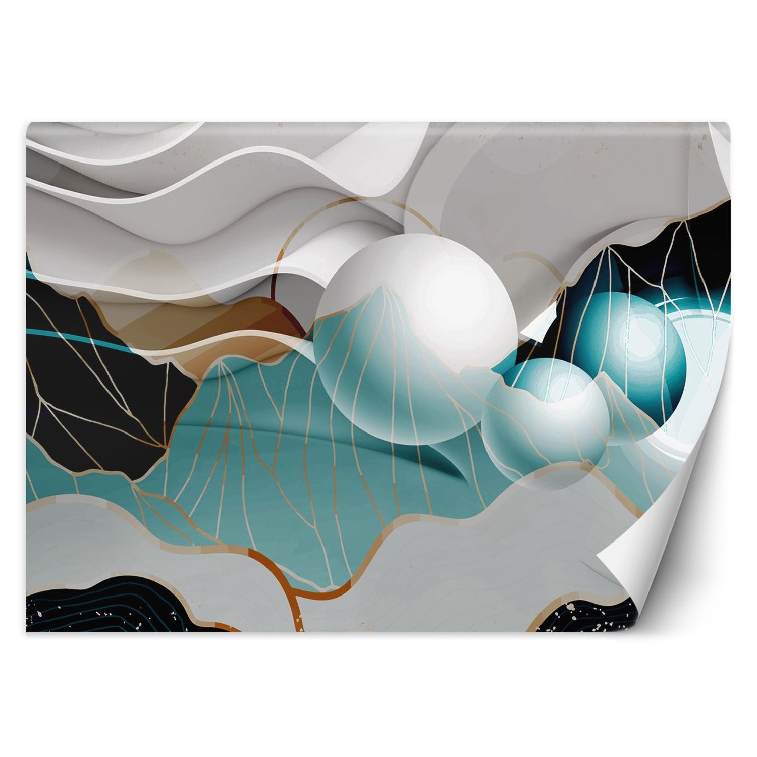 Fototapetai, Abstraktus su sferomis 3D