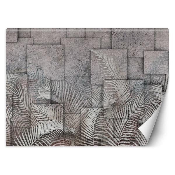 Fototapetai, Palmių lapai 3d Pilka