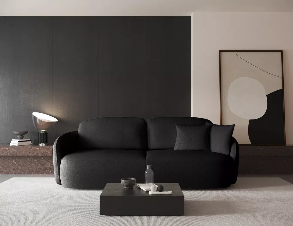 Trivietė išskleidžiama sofa Savoy, juoda
