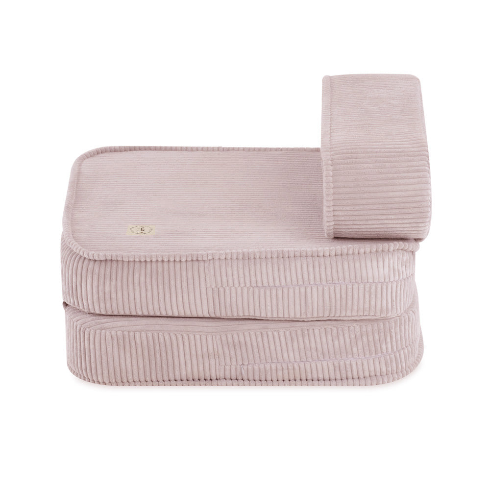 Išskleidžiamas krėslas Plush Nest 150×60×25 cm, šviesiai rožinė, premium velvetas